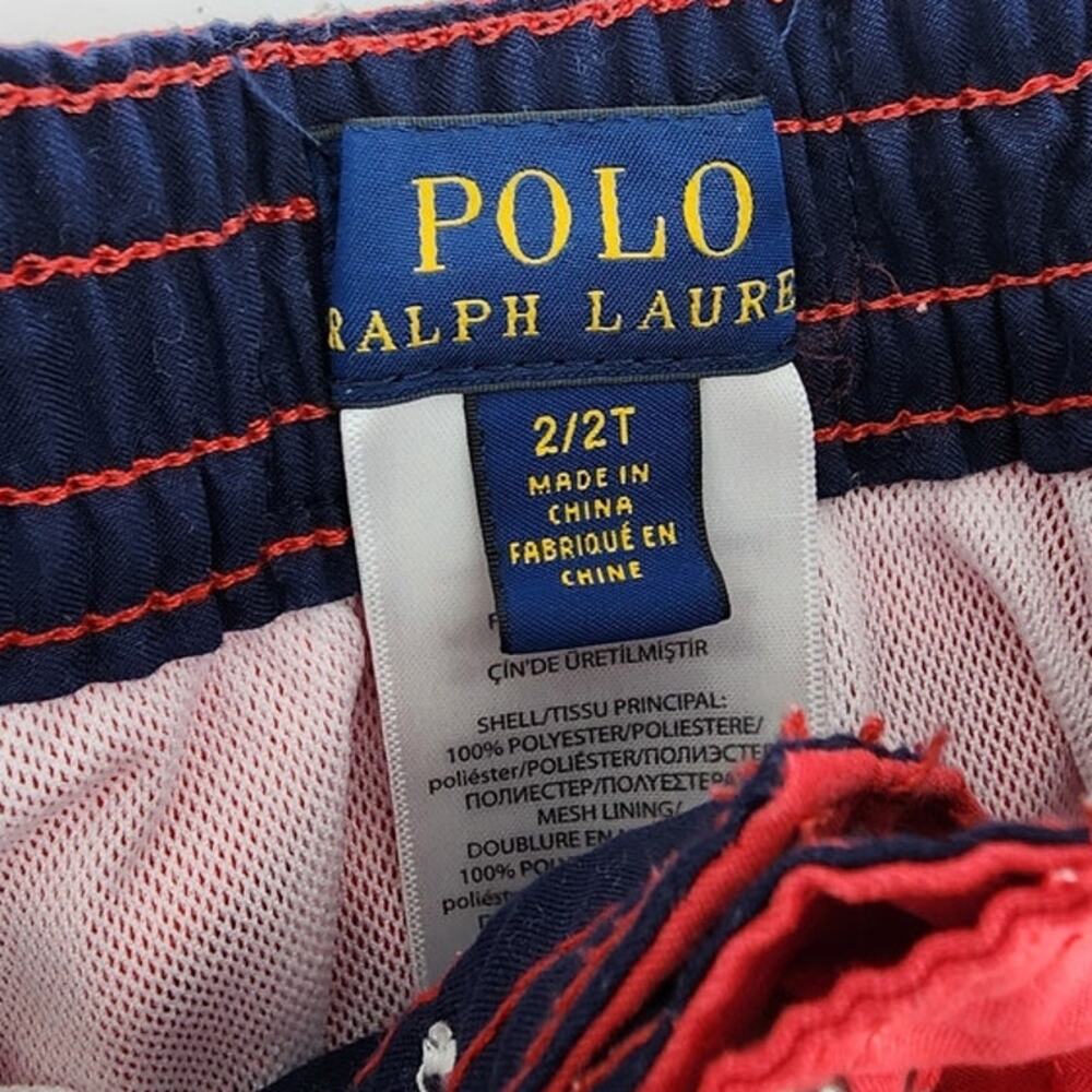 Toddler Boys Polo Ralph Lauren‎ Swim Big Pony Swimwear Shorts Red Size 2T - Picture 6 of 6